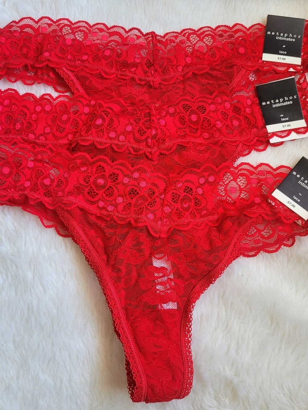 Metaphor Red Lace Thong Panties